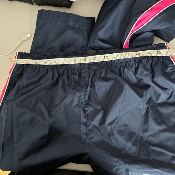 Vintage Y2K Navy Pink Stripe Nylon Windbreaker Pants Size XL Athletic Sporty - Picture 5 of 9